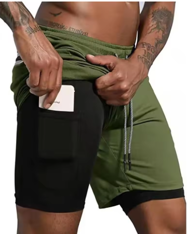 Feel Confident & Move Free: 2-in-1 Men's Pocket Gym Shorts