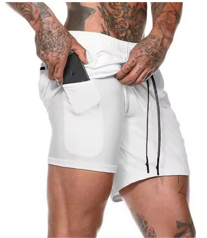 Feel Confident & Move Free: 2-in-1 Men's Pocket Gym Shorts