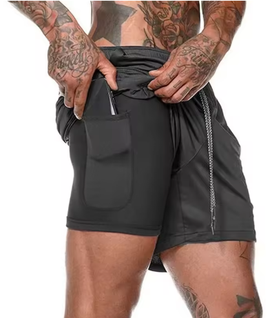 Feel Confident & Move Free: 2-in-1 Men's Pocket Gym Shorts